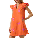 Karani Starburst Evalyn Ruffle Mini Dress