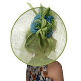 Large Sinamay Saucer with Two-Tone Flower Fascinator