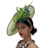 Large Sinamay Saucer with Two-Tone Flower Fascinator