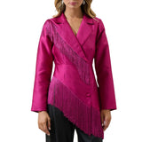 Lettie Satin Fringe Blazer Jacket
