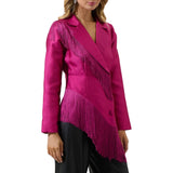 Lettie Satin Fringe Blazer Jacket