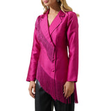 Lettie Satin Fringe Blazer Jacket