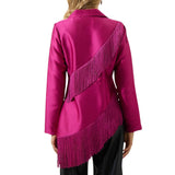 Lettie Satin Fringe Blazer Jacket
