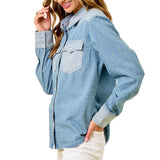 Light Wash Two - Tone Western Shirt