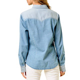 Light Wash Two - Tone Western Shirt