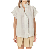 Linen Ruffle Shirt