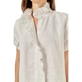 Linen Ruffle Shirt