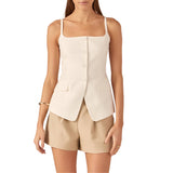 Linen Sleeveless Vest