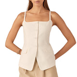 Linen Sleeveless Vest