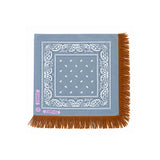 Paisley Fringe Bandana - Gray