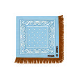 Paisley Fringe Bandana - Light Blue