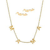 Mama Letter Necklace and Stud Earrings Gift Set