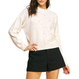 Marble Embellished Sweater Top