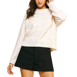 Marble Embellished Sweater Top
