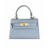 Mini K Genuine Leather Handbag - Baby Blue
