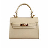 Mini K Genuine Leather Handbag - Beige