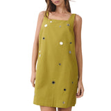 Mirror Embellished A-Line Mini Dress
