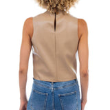 Mock Neck Vegan Leather Tank Top