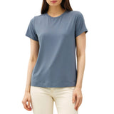 Modal Basic Round Neck T-Shirt - Teal