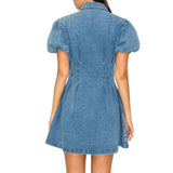 Modern Muse Denim Bubble Sleeve Dress