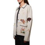 Motif Wool Blend Sweater Jacket