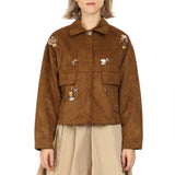 Multi-Embellished Suede Jacket