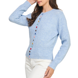 Multicolor Button Knit Cardigan