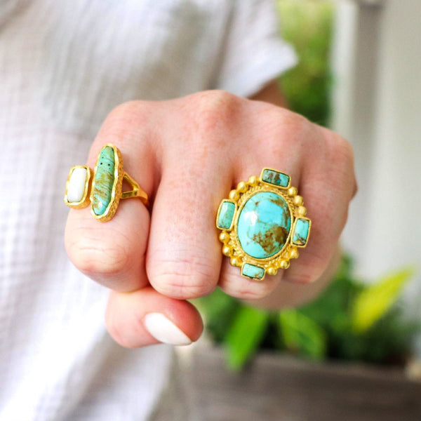 Southwestern Statement Ring - Turquoise