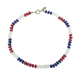 Stars & Stripes Stone Beaded Knotted Necklace