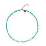 Free Spirit Turquoise & Pearl Beaded Necklace