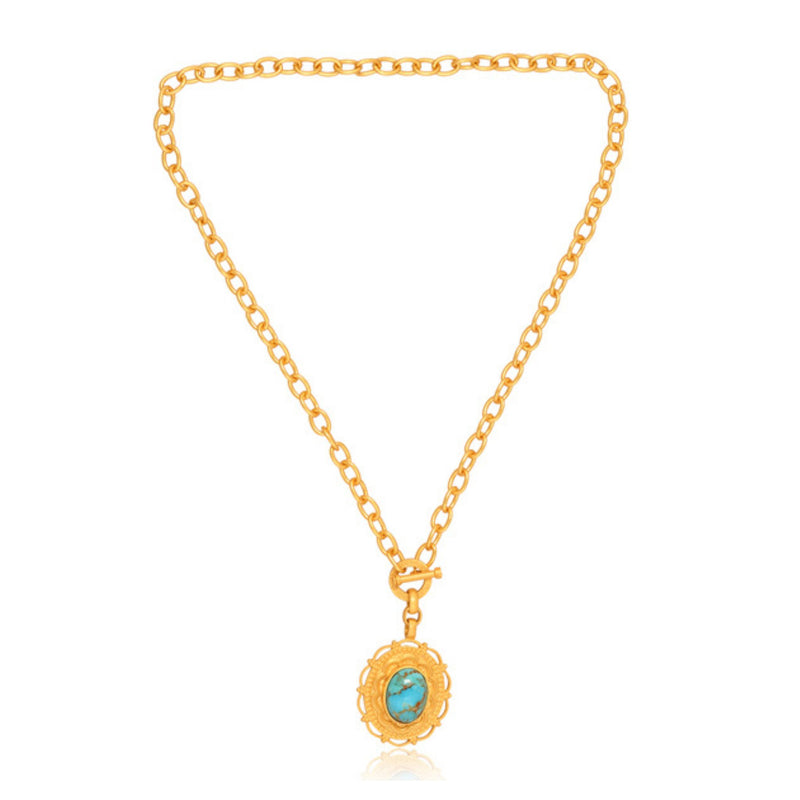 Meet Me in Mykonos Toggle Necklace - Turquoise