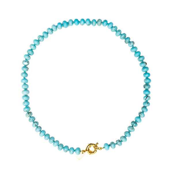 Eternal Turquoise Beaded Knotted Necklace