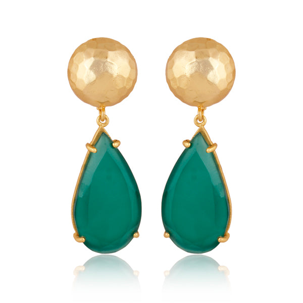 Green onyx drop earrings hotsell