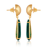 Ocean Tide Drop Earrings - Green Onyx