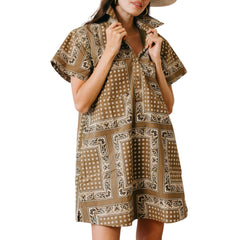 Olive Bandana Getaway Mini Dress