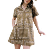 Olive Bandana Getaway Mini Dress