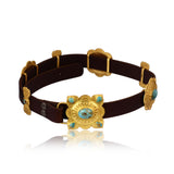 Western Charm Turquoise and Brass Concho Belt