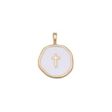 Pearlescent Gold Cross Charm Pendant