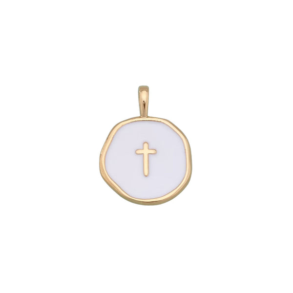 Pearlescent Gold Cross Charm Pendant