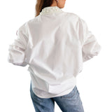 Pearl Collar Poplin Top