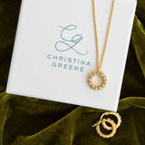 Pearl Huggie and Circle Pendant Necklace Gift Set