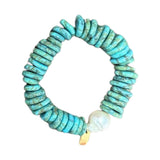 Pebble Beach Beaded Bracelet - Blue Turquoise