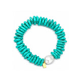 Pebble Beach Beaded Bracelet - Green Turquoise