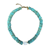 Pebble Beach Beaded Necklace - Blue Turquoise