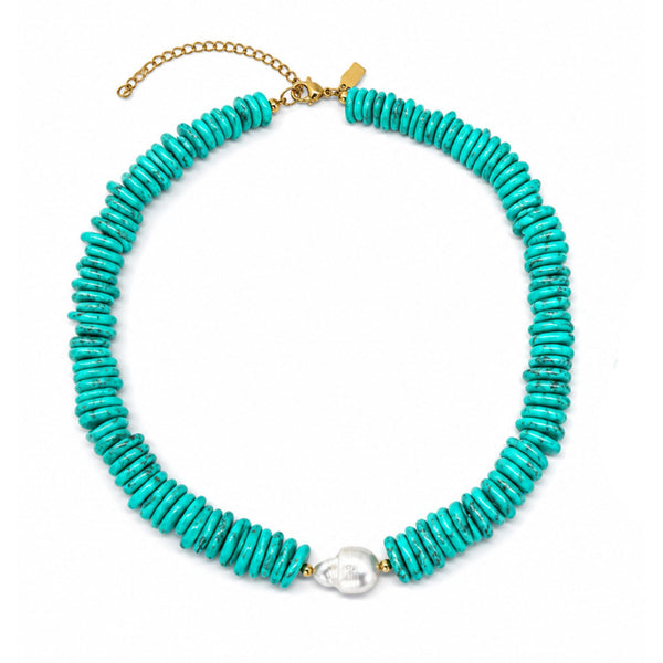 アクセサリー ripsalis plink necklace Pebble Beach Beaded Necklace - Green Turquoise – Christina Greene