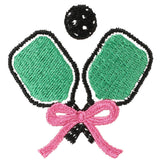 Pickleball Pad Ball Ribbon Embroidery Trucker Hat