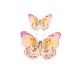 Pink and Green Butterfly Acrylic Art Block - Large