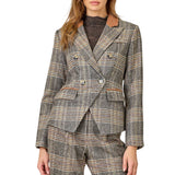 Plaid Double Breasted Blazer