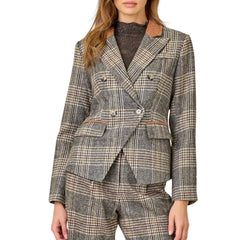 Plaid Double Breasted Blazer