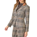 Plaid Double Breasted Blazer